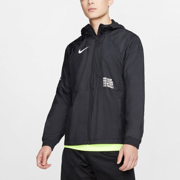 Куртка Nike Men's Football FC Zipper Hooded Windproof Sports Jacket Black, черный — фото 3
