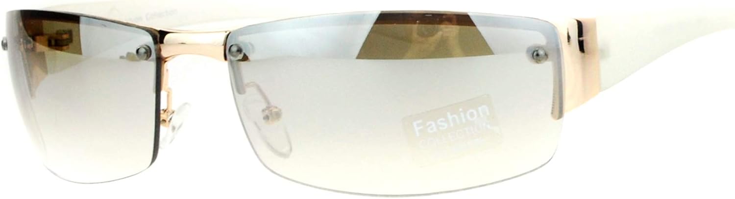 

Солнцезащитные очки PASTL в полуободковой оправе, без оправы, прямоугольной формы, унисекс, классический стиль, защита от УФ-излучения UV 400, Gold Frost (Smoke Clear)