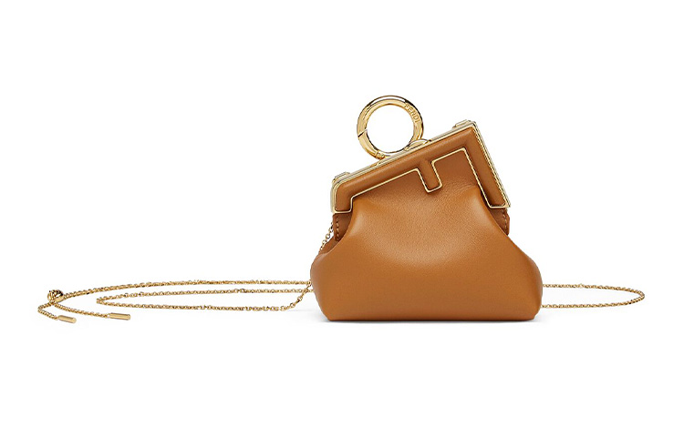 

FENDI Первая овчинная чехол для наушников наплечная сумка через плечо ультрамини женская коричневая