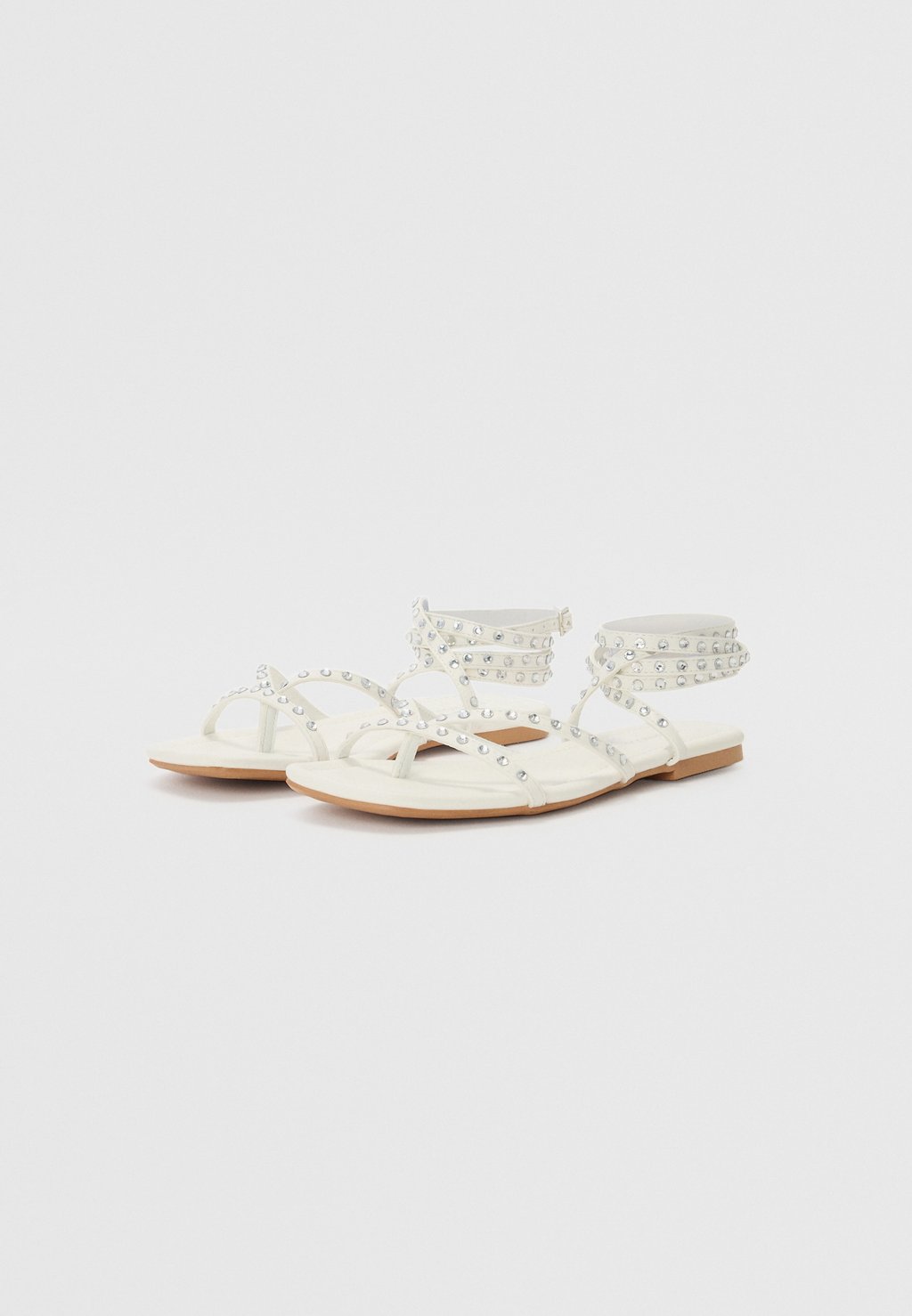 Сандалии с манжетой на щиколотке T-bar sandals Even&Odd, белый — фото 2