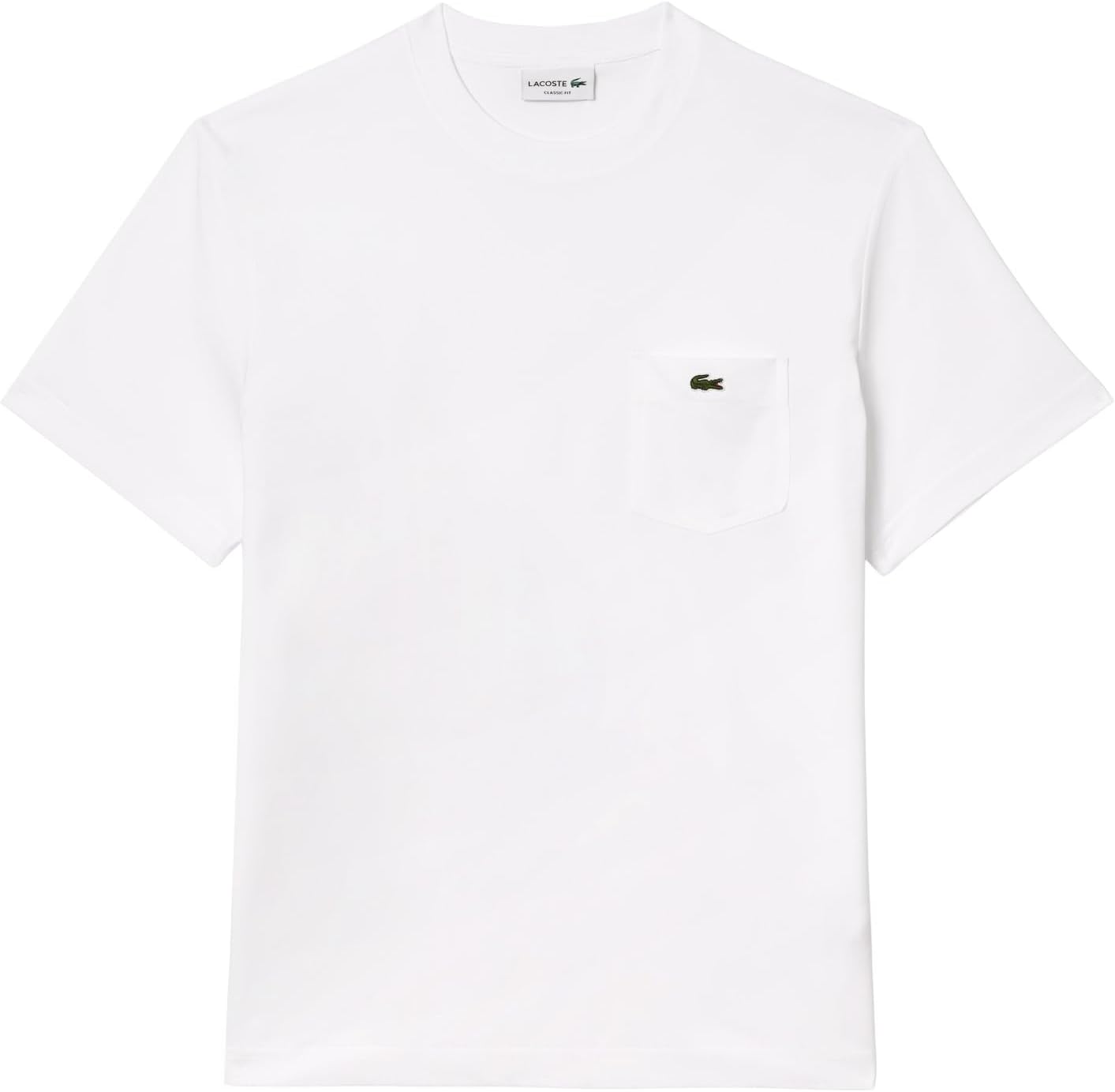Футболка мужская Lacoste с нагрудным карманом, белый — фото 4