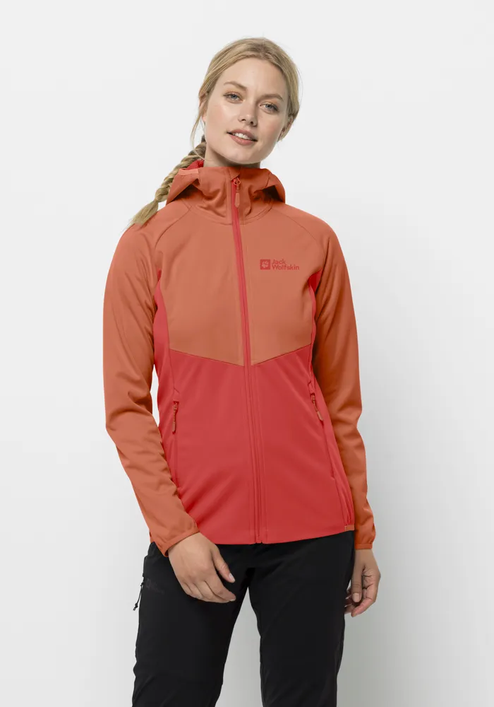 

Куртка из софтшелла Jack Wolfskin "GO HIKE SOFTSHELL W", с капюшоном, цвет Tango-Orange
