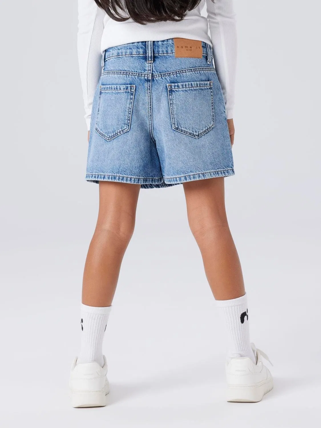 Шорты-юбка джинсовая Name it, medium blue denim — фото 4