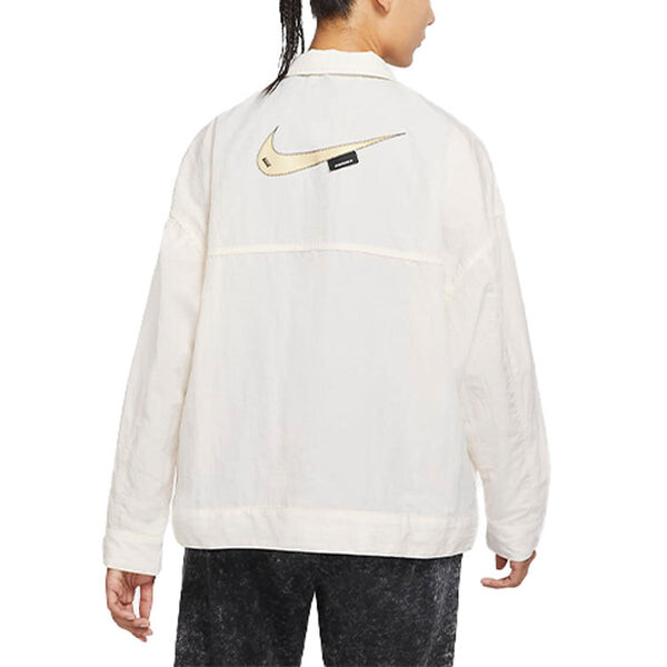 Куртка Nike SS22 Swoosh Back Logo Printing Woven, белый — фото 4