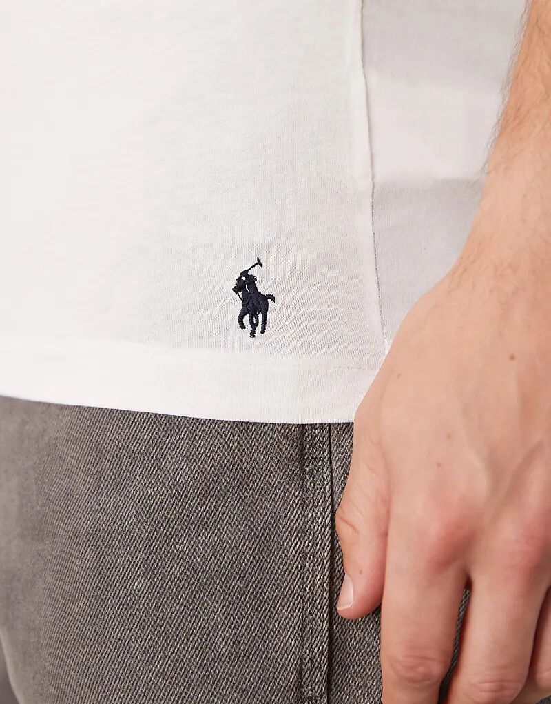 Комплект из 3 футболок Polo Ralph Lauren с логотипом Icon, белого цвета — фото 3