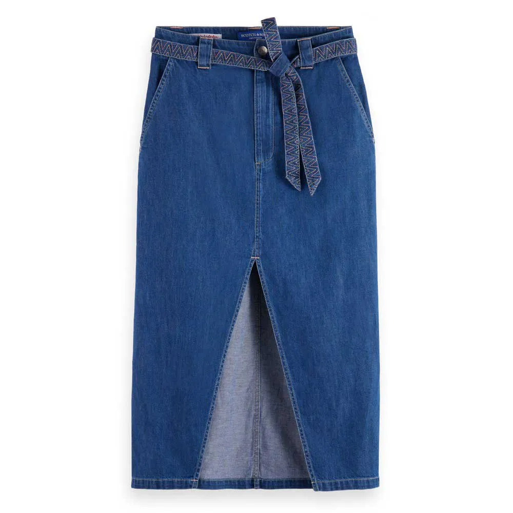 

Юбка Scotch & Soda Summery midi skirt, синий