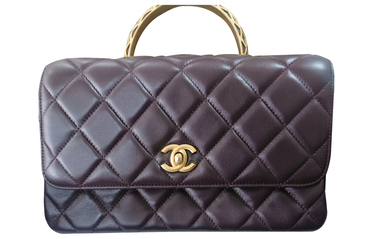 

Сумка через плечо из ягненка, темно-фиолетовая CHANEL