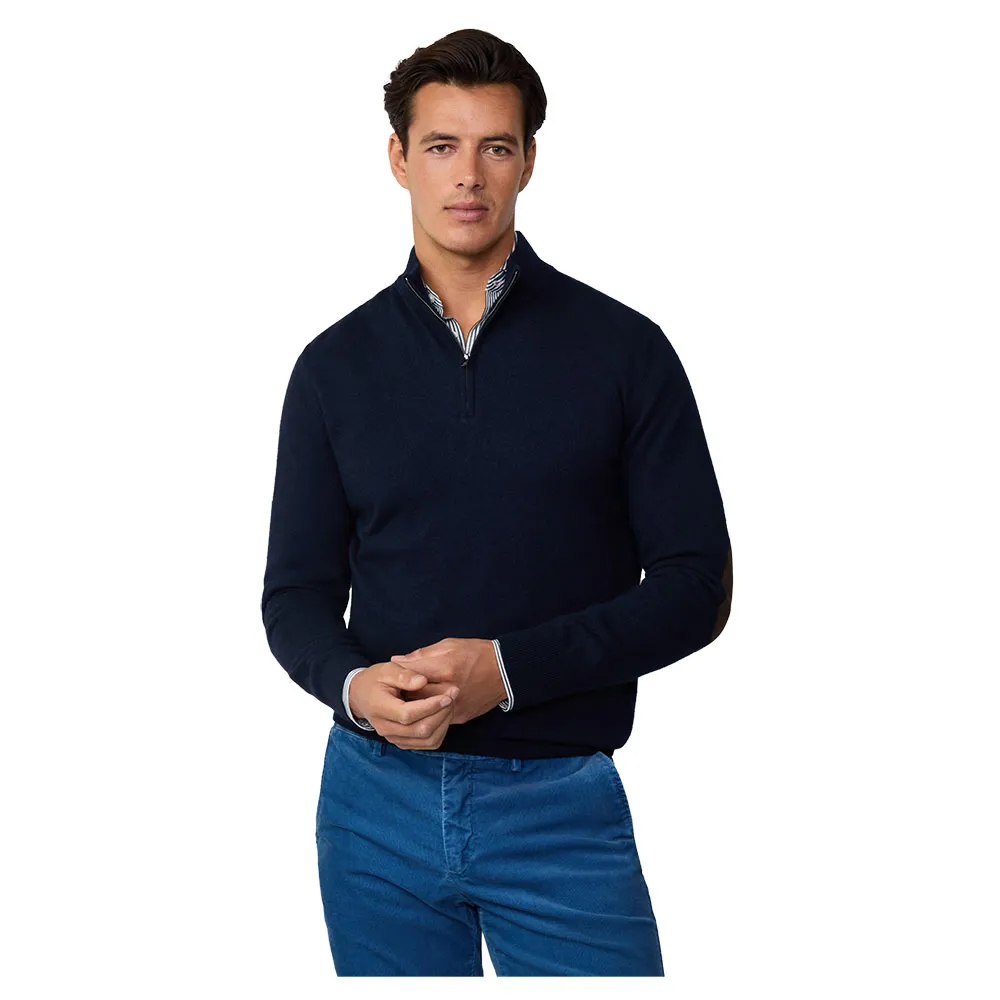 

Свитер Hackett Merino Cash half zip, синий