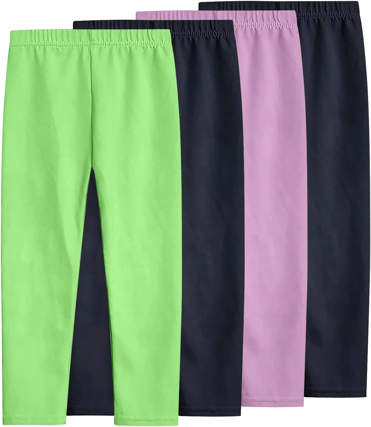 Комплект леггинсов для девочек из 4 штук, из хлопка и спандекса, Mint Green