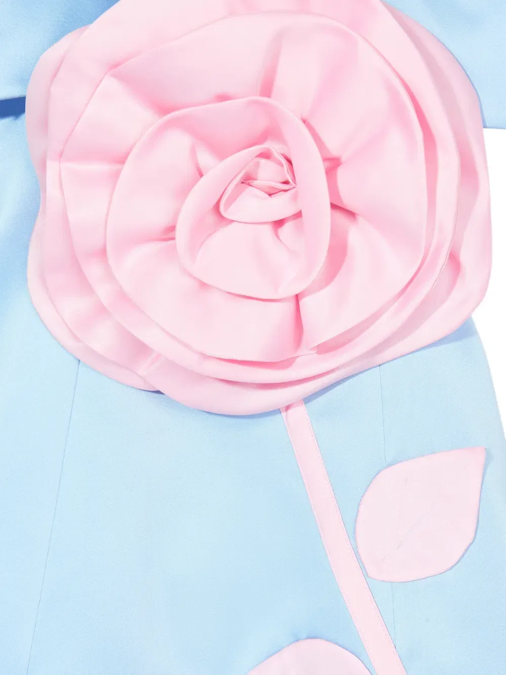 Мини-платье с цветочной аппликацией и открытыми плечами Dress & Fleur, синий — фото 4