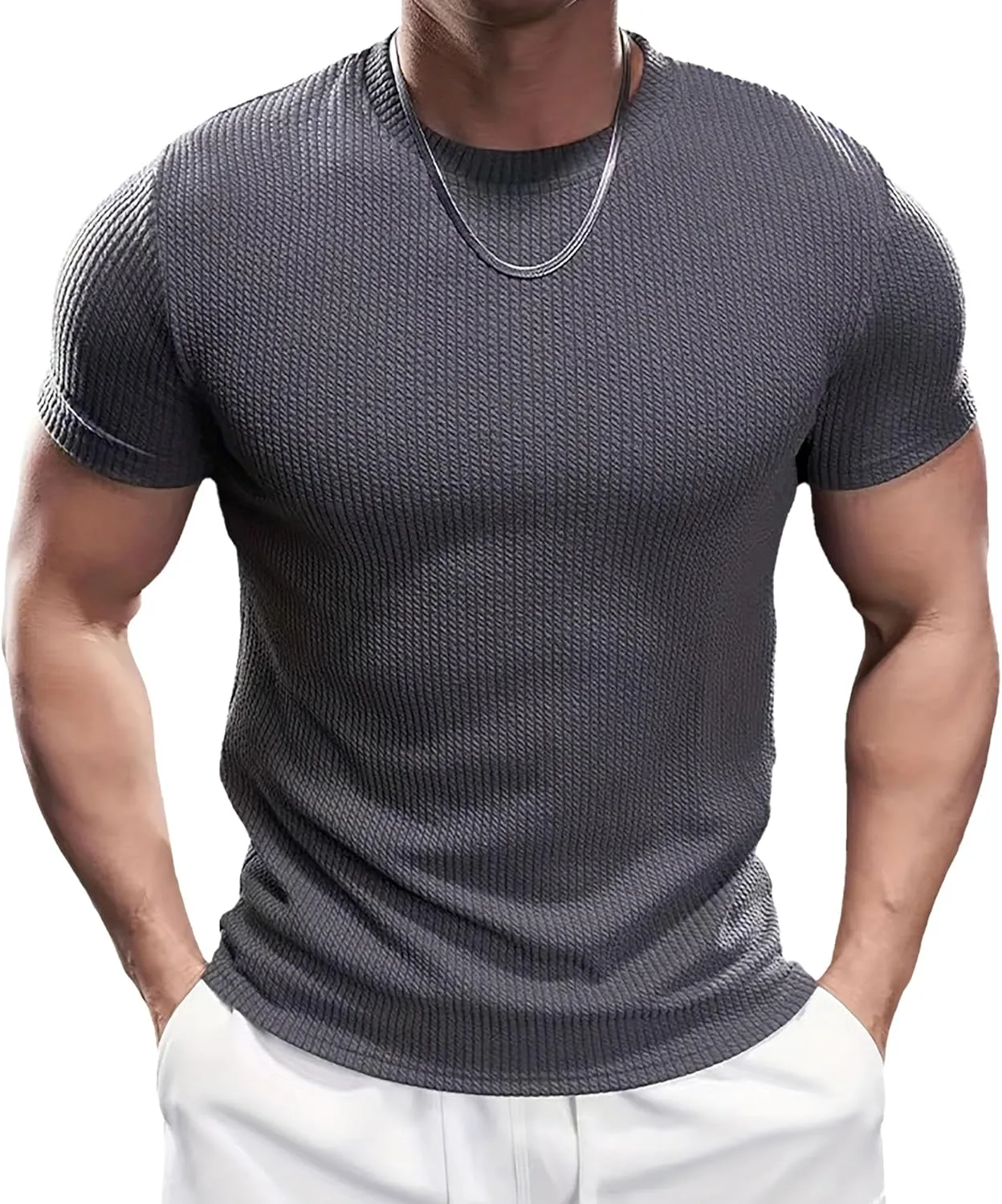 

Майифу-GJ мужская футболка Slim Fit с эффектом мускулов Maiyifu-GJ