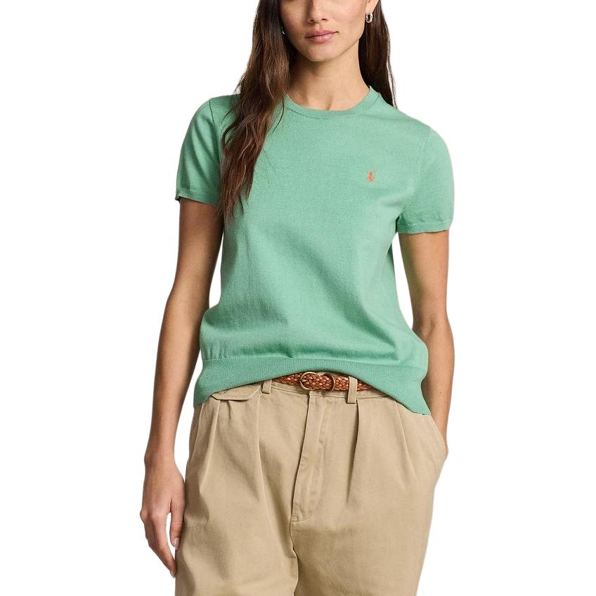 Футболка из тонкого топа Polo Ralph Lauren, светло-зеленый — фото 4