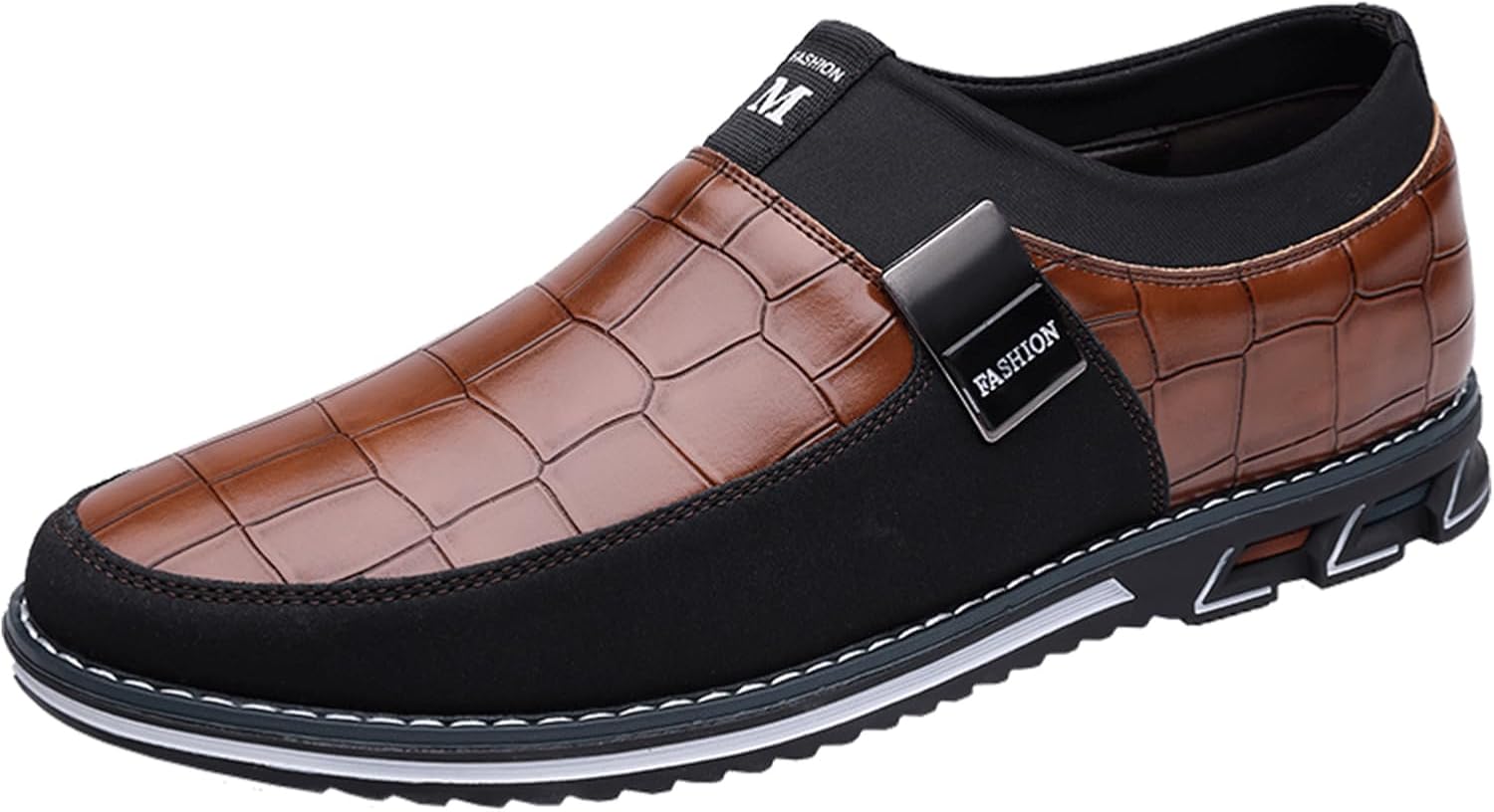 

Мужские лоферы EGGDK, комфортные мягкие слипоны, повседневная обувь, модные кожаные с вставками, на платформе, для прогулок, офиса, вечеринок и формальных мероприятий, коричневый