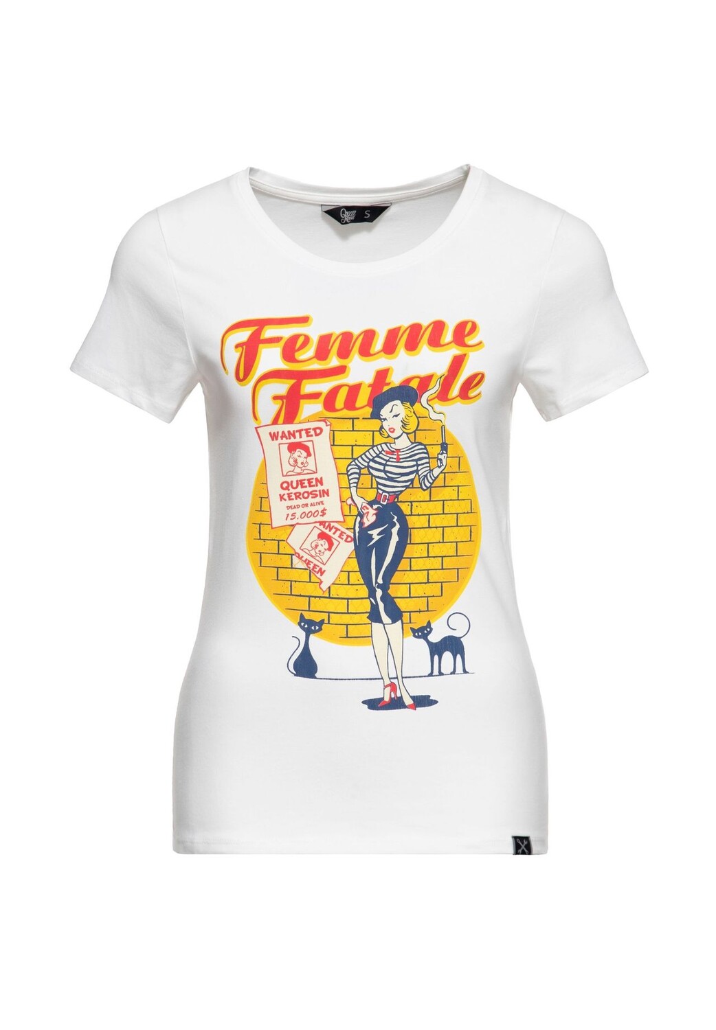 

Рубашка с принтом и винтажным рисунком Femme Fatale QUEEN KEROSIN, белый