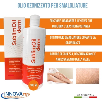 Масло для массажа INNOVARES SublimOil Derm Ozonized Oil for Stretch Marks - Professional and Relaxing Massage Oil - Dry Skin and Scars - 100ml Bottle — фото 3