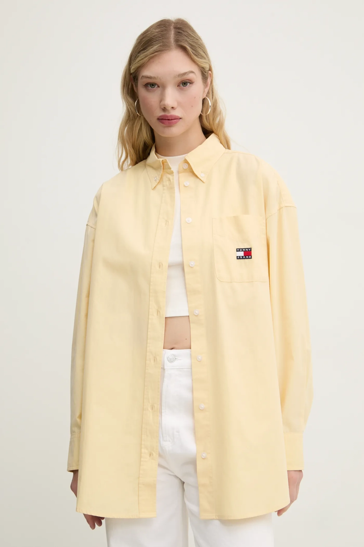 

Хлопковая рубашка Tommy Jeans, желтый