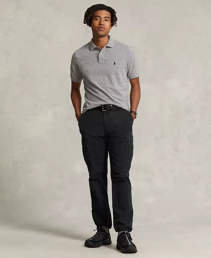 Мужская классическая поло с сетчатой тканью Polo Ralph Lauren, серый — фото 2