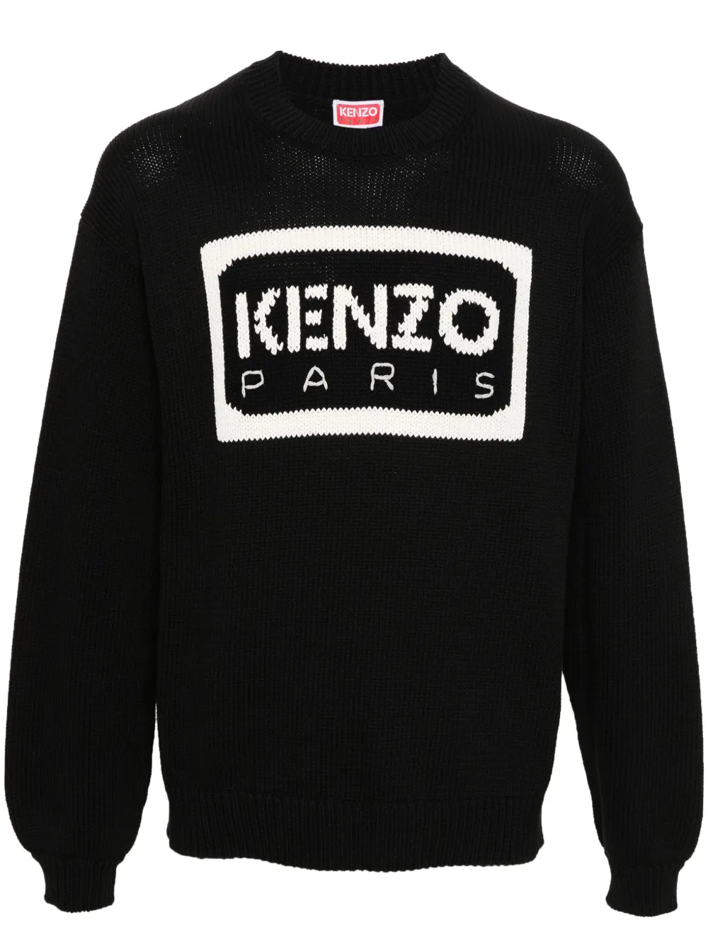 

Джемпер вязки интарсия с логотипом KENZO, черный