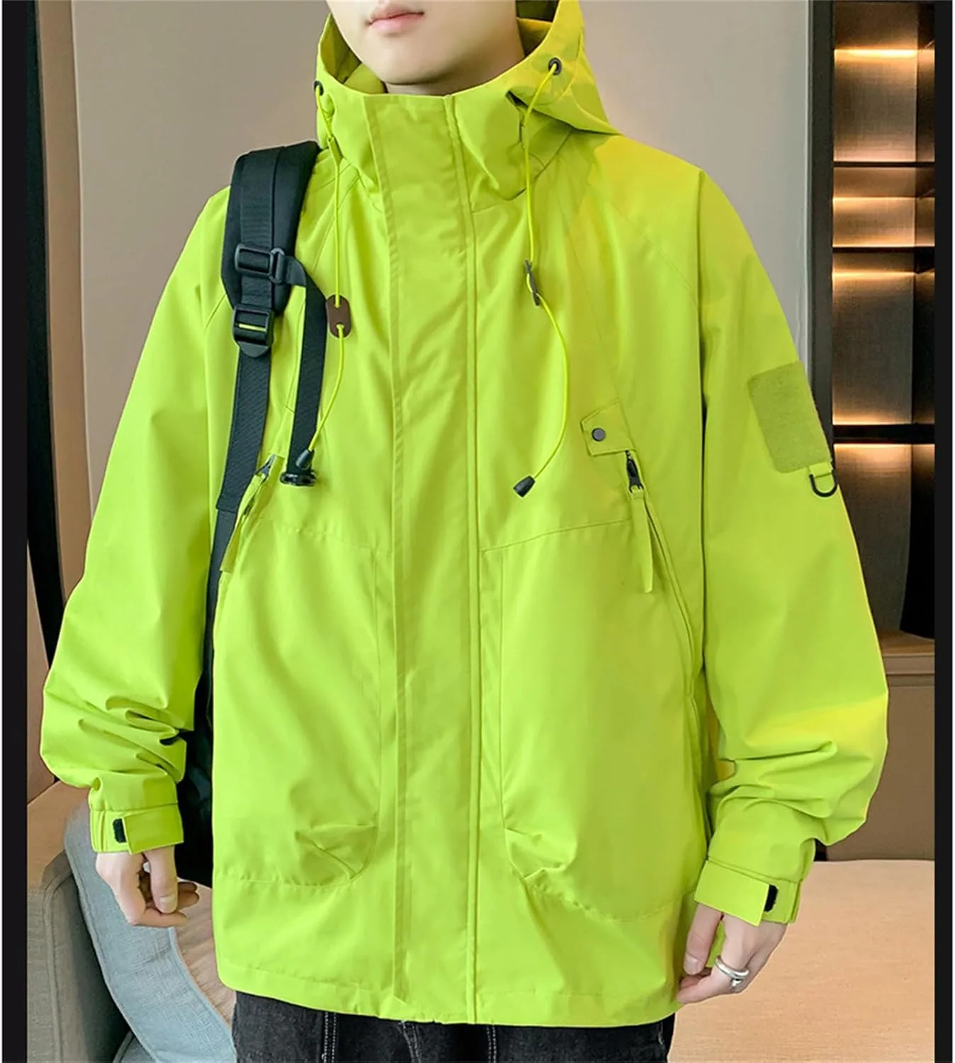 Мужская куртка GPCHAN Rain Defender свободного кроя из софтшелла средней плотности с капюшоном, военная тактическая куртка Generic, зеленый — фото 3