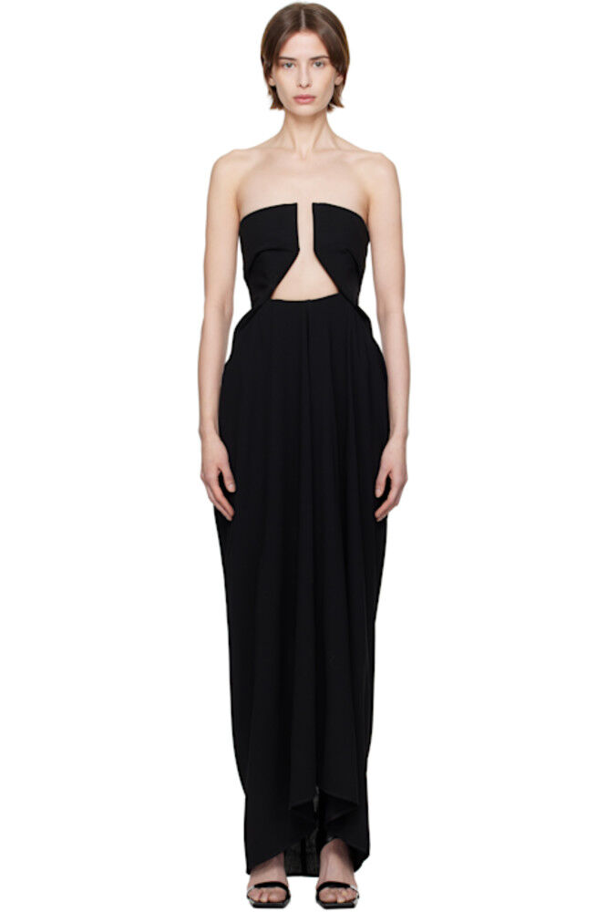 

Черное платье-макси Hollywood Amphora Prong Rick Owens