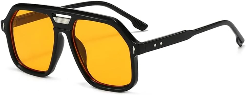 

Солнцезащитные очки с защитой UV400 | Большая оправа с двойной перемычкой | Для женщин и мужчин | Для занятий спортом на открытом воздухе и путешествий DSVIGF, Black-yellow