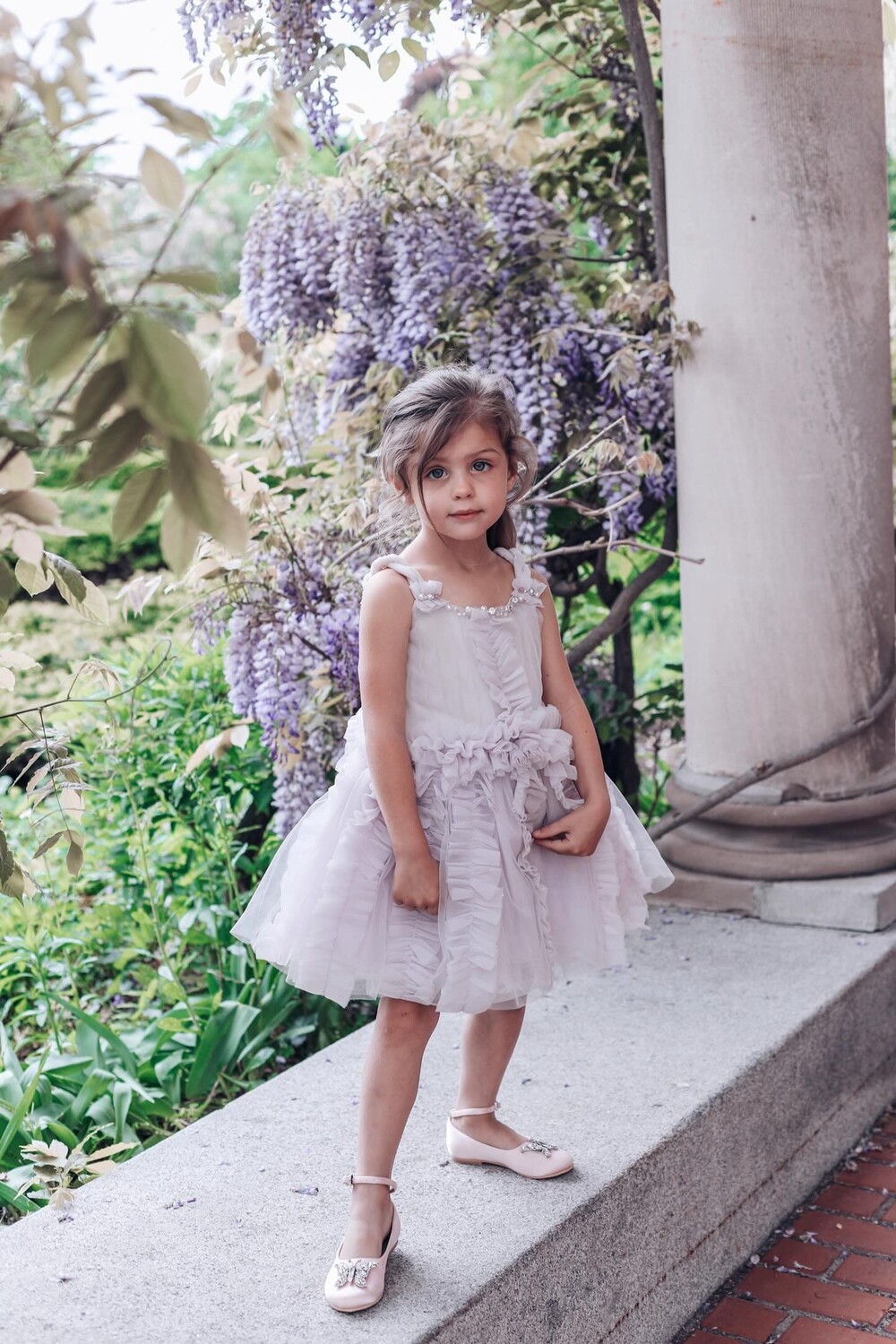 Платье Ariel из лавандового тюля Petite Maison Kids, лаванда — фото 2