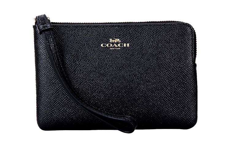

COACH Мини-сумка-клатч из коровьей кожи с угловой молнией, женская, черная