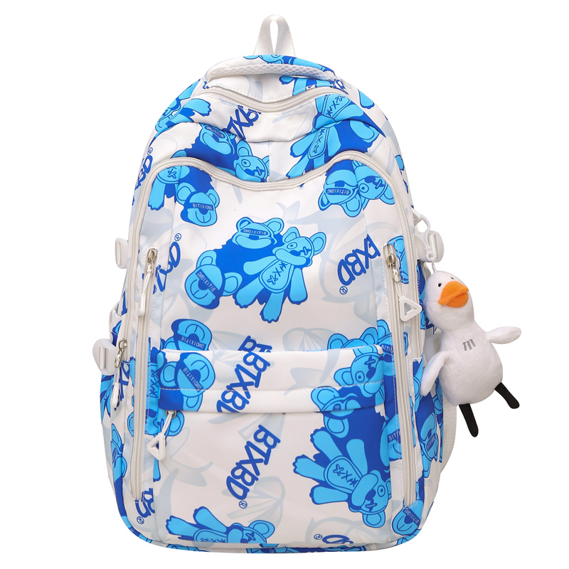 

Shouldcat Нейлоновый рюкзак женский черный розовый синий фиолетовый, Blue+Flying Duck Charm