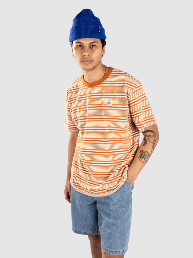 

Футболка Passenger Retro Recycled Cotton Relaxed T-Shirt, sunrise orange stripe, Оранжевый, Футболка Passenger Retro Recycled Cotton Relaxed T-Shirt, sunrise orange stripe