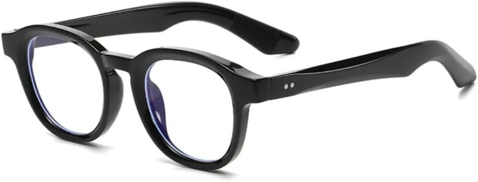 

Солнцезащитные очки с защитой UV400 | Круглые, черные с синими заклепками | для женщин и мужчин, для занятий спортом на открытом воздухе и вождения LXLHWN, Black Clear