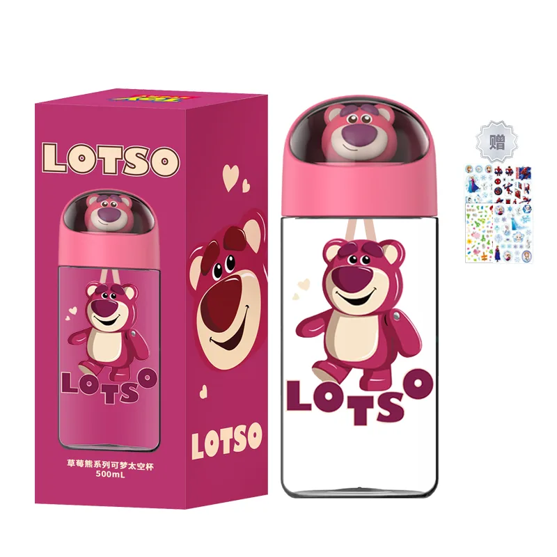 Спортивная бутылка для воды Strawberry Bear Disney Lotso Dream Space: 500 мл, + 1 наклейки