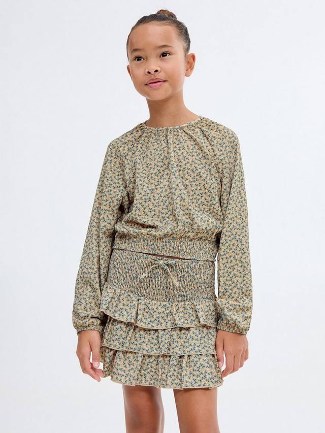 

Детская юбка с рюшами и цветочным принтом Mango, Green