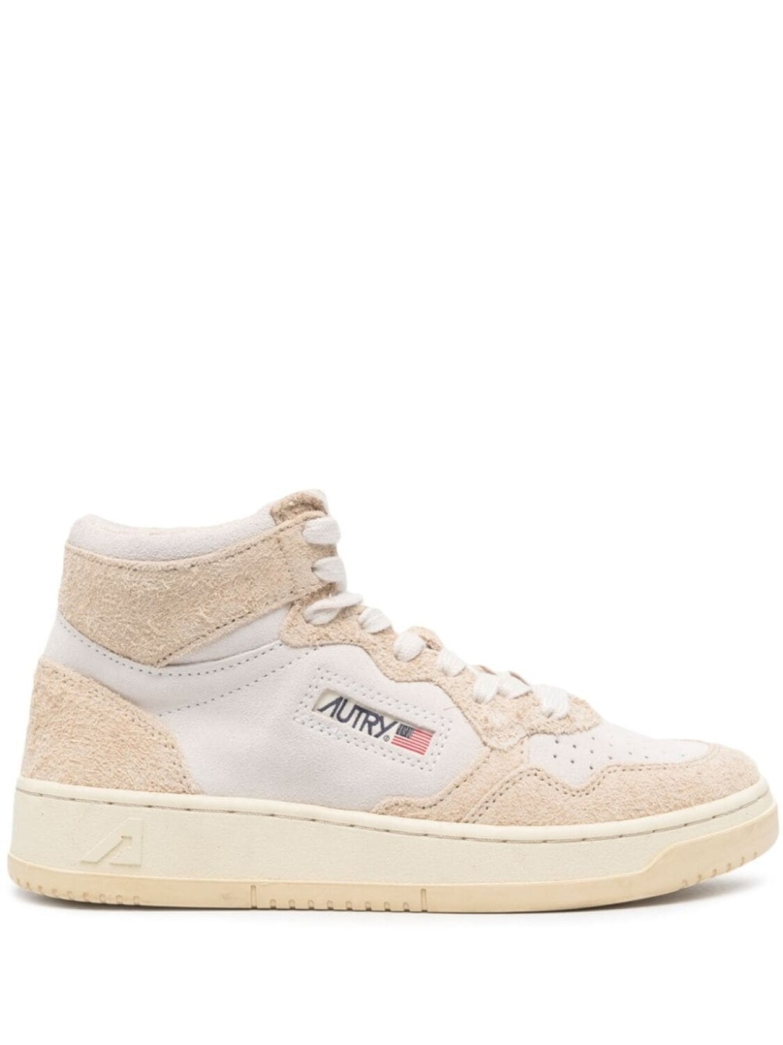 

Autry panelled leather high-top sneakers, белый