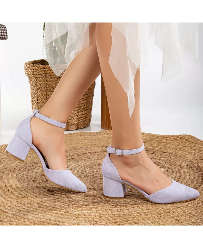 Туфли-лодочки Marcelle на низком каблуке Forever & Always Shoes, фиолетовый — фото 4