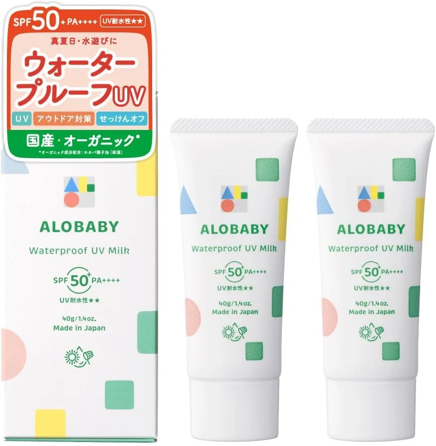 Детский солнцезащитный крем Aloe Baby Waterproof SPF50 PA++++, набор из 2 шт Alobaby