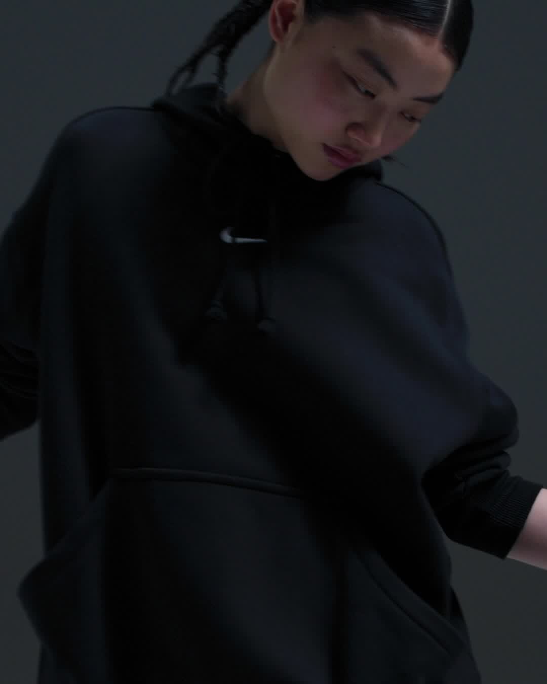 Худи Nike Sportswear Phoenix Fleece, цвет Black/Sail — фото 2