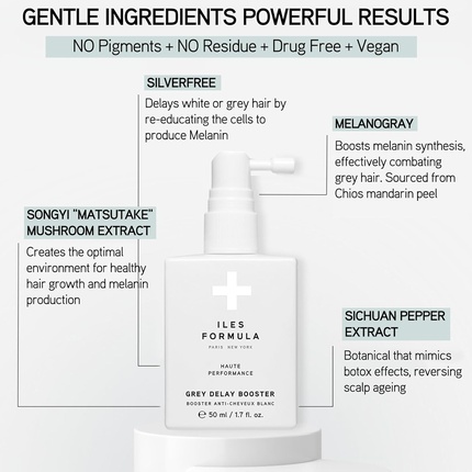 Haute Performance Grey Delay Booster Несмываемый крем против седины на растительной основе Iles Formula — фото 3