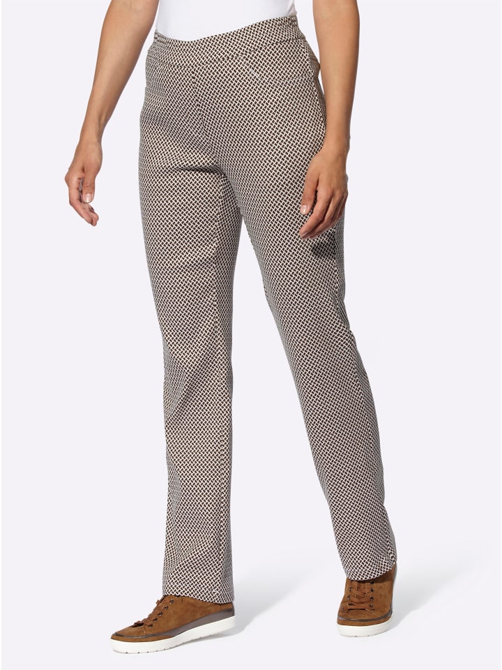 

WITT WEIDEN Эластичные брюки с узором шоколадного и кремового цвета