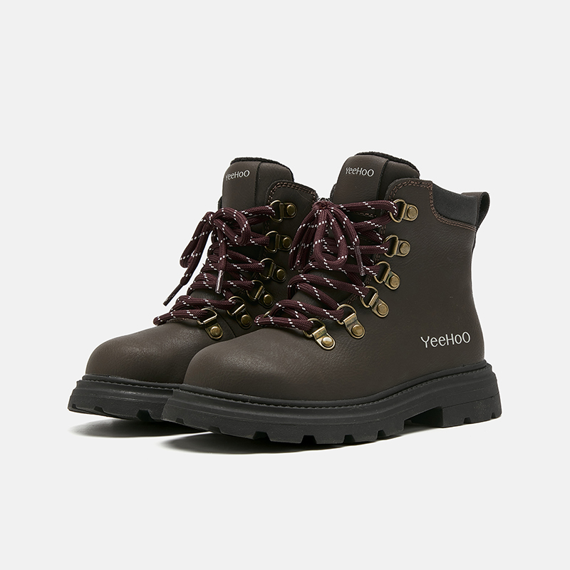 Амортизирующие устойчивые к истиранию утепленные ботинки high top для детей YeeHoO, темно-серый — фото 3