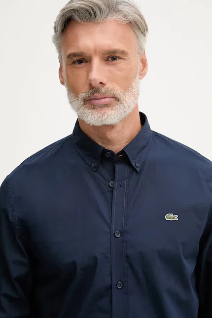 Рубашка из хлопка Lacoste, темно-синий — фото 4