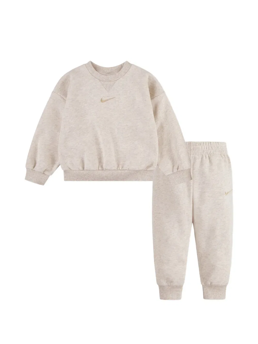 Базовый флисовый спортивный костюм с логотипом Nike Kids, нейтральный