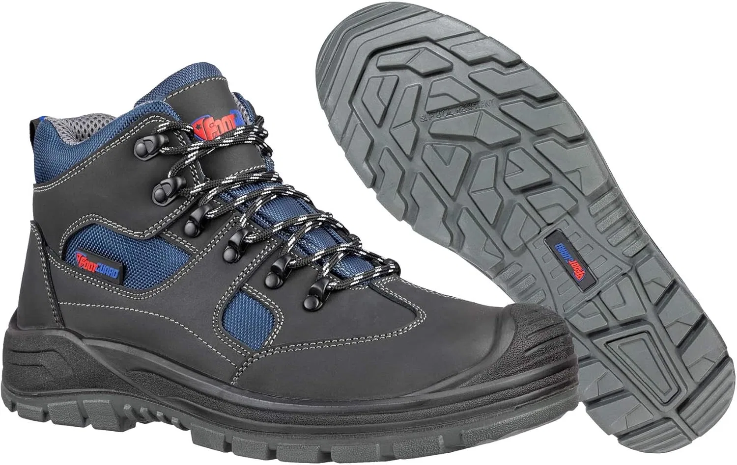 Рабочая обувь FOOTGUARD SAFE MID, защитная обувь S3 SRC со стальным носком, защита от проникновения, нескользящая, мужская, Black Blue — фото 3