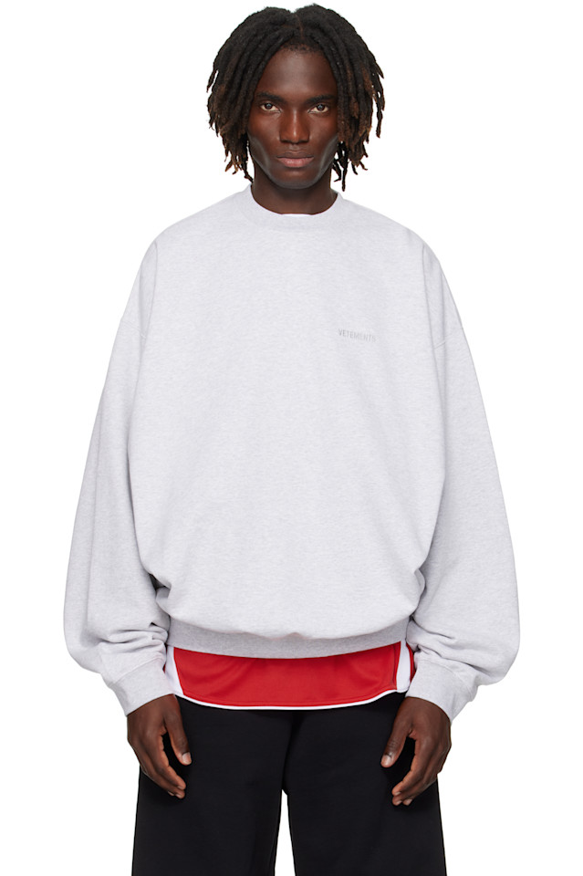 

Оверсайз худи с логотипом Vetements, серый