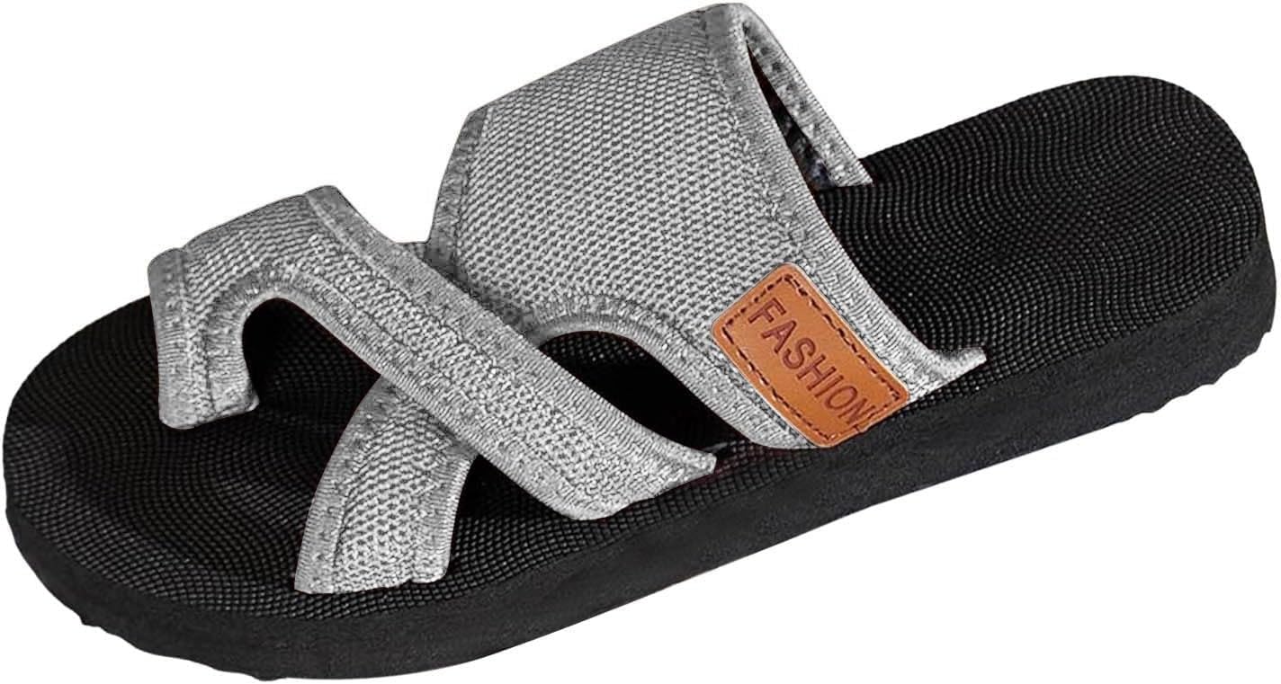 

Ортопедические женские сандалии, сверхширокие пляжные плоские туфли, дышащие сандалии с сеткой, шлепанцы для ходьбы, повседневные летние туфли с удобной поддержкой свода при плантарном фасциите, сандалии на плоской подошве Generic, серый