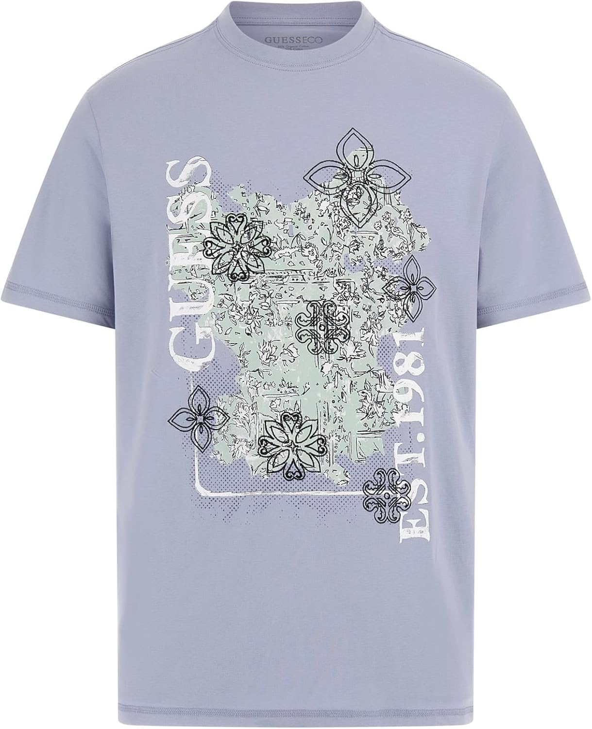 

Мужская футболка GUESS Eco с коротким рукавом и выцветшим цветком, Nimbus Blue, Синий, Мужская футболка GUESS Eco с коротким рукавом и выцветшим цветком, Nimbus Blue