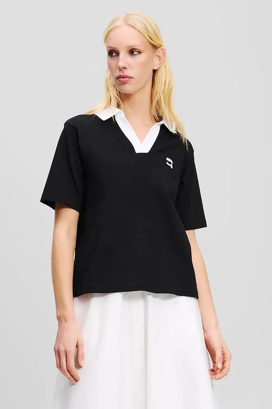 

Хлопковая футболка IKON Karl Lagerfeld, черный