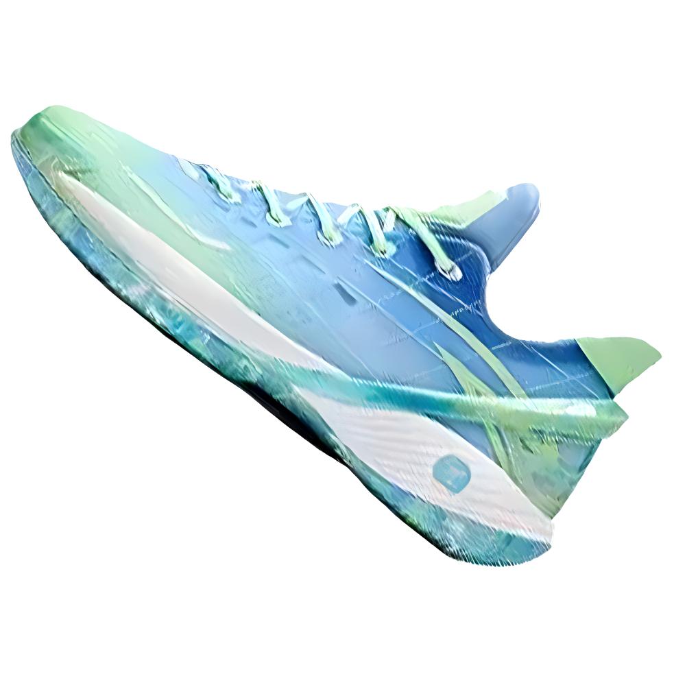 Anta Light Madness 2024 Амортизирующие противоскользящие низкие баскетбольные кроссовки мужские сине-зеленые, ледяной синий/новый флуоресцентный светло-травяной зеленый — фото 4