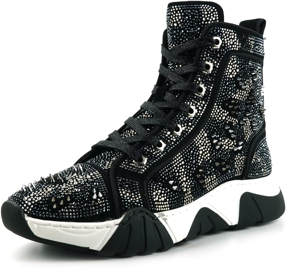 

Кеды Fiesso от Aurelio Garcia FI-2412 с высокими шипами из страз Fiesso By Aurelio Garcia, черный