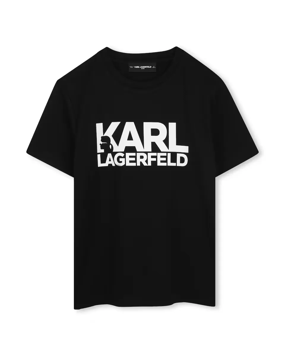 

Футболка из хлопка для мальчиков с короткими рукавами Karl Lagerfeld Kids, чёрный