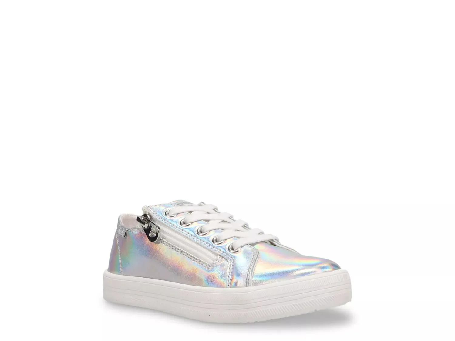 

Кеды Keds Kara Zipper Sneaker - детские, серебристые переливающиеся